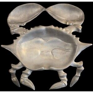 Wilton Armetale Sea Life Crab Chip & Dip Aluminum Serving Dish 14"x13"x2.5"